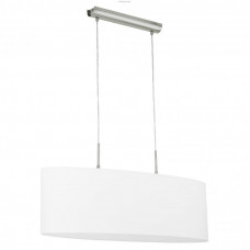Подвес PASTERI, 2х60W (E27), 750х220, никель матовый/текстиль, белый