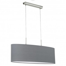 Подвес PASTERI, 2х60W (E27), 750х220, никель матовый/текстиль, серый