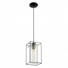 Подвес LONCINO, 1x60W (E27), сталь, черный/дымчатое стекло
