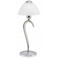 Настольная лампа MILEA, 1X60W (E14), H430, никель, хром/алебастр белый