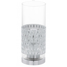 Настольная лампа TORVISCO, 1x60W (E27), Ø110, сталь, хром/стекло, прозрачный