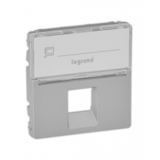 Legrand Valena LIFE Алюм Накладка розетки ТЛФ/комп 1-ой с полем для надписи