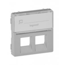 Legrand Valena LIFE Алюм Накладка розетки ТЛФ/комп 2-ой с полем для надписи