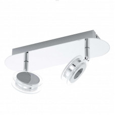 Светодиодный спот SAROLO, 2х3,3W (LED), нерж. сталь, хром/пластик, прозрачный