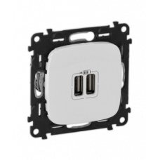 Legrand Valena ALLURE Бел Розетка 2-ая USB 240В/5В 1500мА (с лицевой панелью)
